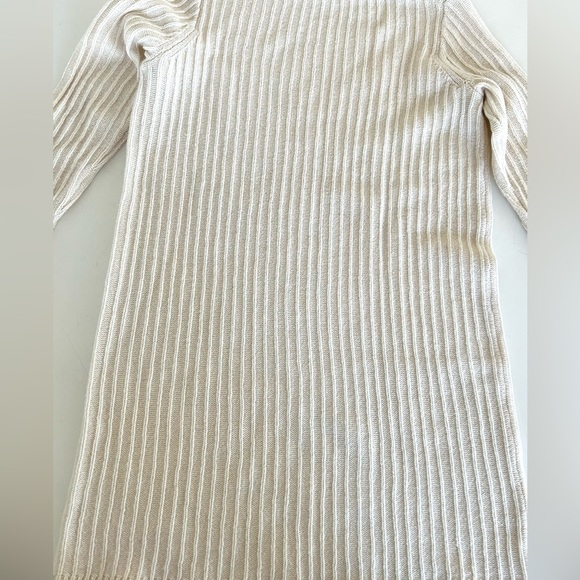 MADEWELL 100% Merino Wool Turtleneck Long Sleeves Sweater Dress Ivory Medium - Picture 7 of 11